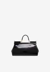 Dolce & Gabbana Medium Sicily Patent Leather Handbag Black BB7117 A1037-80999