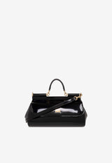 Dolce & Gabbana Medium Sicily Patent Leather Handbag Black BB7117 A1037-80999