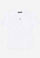 Dolce & Gabbana Embellished DG Logo T-shirt White F8N08Z G7B3U-W0800