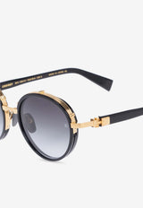 Croissy Round-Frame Sunglasses