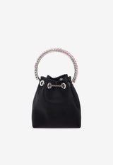 Jimmy Choo Bon Bon Crystal Embellished Satin Bucket Bag Black BON BON VKM-BLACK CRYSTAL