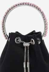 Jimmy Choo Bon Bon Crystal Embellished Satin Bucket Bag Black BON BON VKM-BLACK CRYSTAL