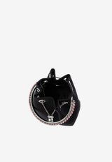 Jimmy Choo Bon Bon Crystal Embellished Satin Bucket Bag Black BON BON VKM-BLACK CRYSTAL