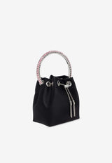 Jimmy Choo Bon Bon Crystal Embellished Satin Bucket Bag Black BON BON VKM-BLACK CRYSTAL