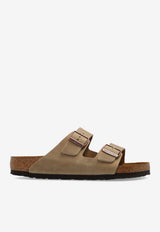 Birkenstock Arizona Oiled Nubuck Leather Slides Beige 552811 0-TABACCO BROWN