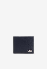 Ferragamo Gancini Bi-Fold Leather Wallet Navy 66A063 REVIVAL GANC 744850-DEEP OCEAN