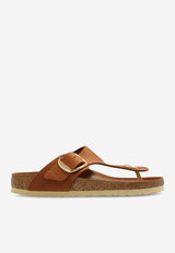 Birkenstock Gizeh Big Buckle Leather Sandals Brown 1018785 0-COGNAC