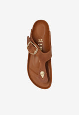 Birkenstock Gizeh Big Buckle Leather Sandals Brown 1018785 0-COGNAC