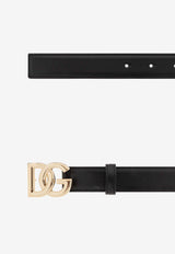 Dolce & Gabbana DG Logo Leather Belt Black BE1447 AW576-80999