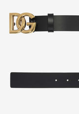 Dolce & Gabbana DG Logo Leather Belt Black BC4644 AX622-8E831