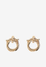 Ferragamo Gancini Stud Earrings Gold 760549 OR EVOX SMAL 751618-ORO GIOVE