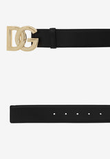 Dolce & Gabbana DG Logo Leather Belt Black BE1446 AW576-80999