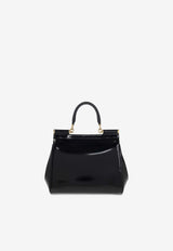 Dolce & Gabbana Medium Sicily Patent Leather Top Handle Bag Black BB6003 A1037-80999