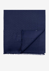 Ferragamo Gancini Wool Scarf Navy 327987 ST THE GAN70 725356-OXFORD BLU