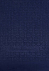 Ferragamo Gancini Wool Scarf Navy 327987 ST THE GAN70 725356-OXFORD BLU