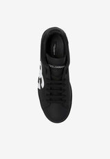 Dolce & Gabbana Portofino Leather Sneakers Black CS1772 AC330-8B956