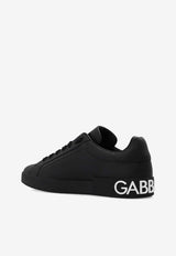 Dolce & Gabbana Portofino Leather Sneakers Black CS1772 AC330-8B956
