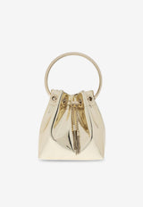 Jimmy Choo Mini Bon Bon Mirrored Leather Bucket Bag Gold BON BON XVK-GOLD