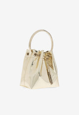 Jimmy Choo Mini Bon Bon Mirrored Leather Bucket Bag Gold BON BON XVK-GOLD