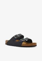 Birkenstock Arizona Oiled Nubuck Leather Slides Black 752481 0-BLACK