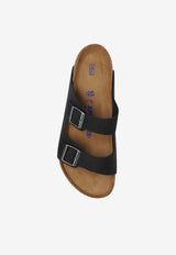 Birkenstock Arizona Oiled Nubuck Leather Slides Black 752481 0-BLACK