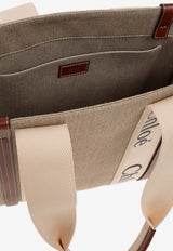 Chloé Medium Woody Tote Bag Beige CHC22AS383 I26-90U