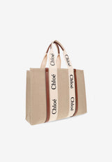 Chloé Large Woody Tote Bag Beige CHC22AS382 I26-90U