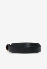 Versace Medusa Biggie Round-Buckle Leather Belt Black 1003873 DVTP1-1B00V