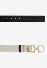 Ferragamo Gancini Reversible Leather Belt Cream 23A565 DONNA H 25 741534-BONE
