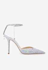 Jimmy Choo Saeda 100 Crystal Embellished Satin Pumps Silver SAEDA 100 BAM-IVORY CRYSTAL