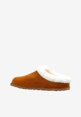 Birkenstock Zermatt Shearling Suede Slippers Brown 1023161 0-MINK