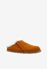 Birkenstock Zermatt Shearling Suede Slippers Brown 1023161 0-MINK