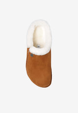 Birkenstock Zermatt Shearling Suede Slippers Brown 1023161 0-MINK