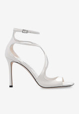 Jimmy Choo Azia 95 Patent Leather Sandals Cream AZIA 95 PAT-LATTE