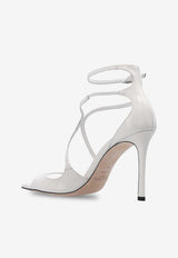 Jimmy Choo Azia 95 Patent Leather Sandals Cream AZIA 95 PAT-LATTE