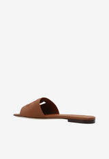 Dolce & Gabbana Bianca Calf Leather Sandals Brown CQ0436 AY329-81236