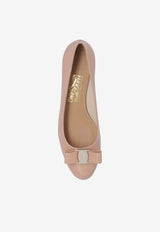 Ferragamo Vara 30 Patent Leather Pumps Beige 01B221 VARA 1 753641-AMARETTI