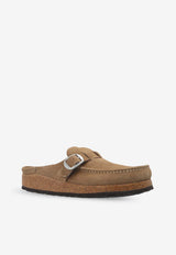 Birkenstock Buckley Suede Flat Mules Brown 1019490 0-GRAY TAUPE
