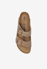 Birkenstock Arizona Oiled Nubuck Leather Slides Beige 552813 0-TABACCO BROWN