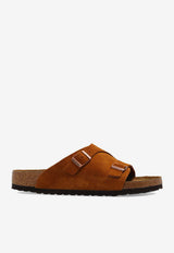 Birkenstock Zurich Double Strap Suede Slides Brown 1023842 0-MINK