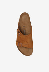 Birkenstock Zurich Double Strap Suede Slides Brown 1023842 0-MINK