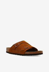 Birkenstock Zurich Double Strap Suede Slides Brown 1023842 0-MINK