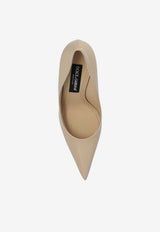 Dolce & Gabbana X Kim Lollo 95 Polished Leather Pumps Beige CD1746 A1037-8H005