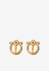 Ferragamo Crystal Gancini Stud Earrings Gold 760417 EA 3D STRASS 736294-ORO GIOVE STRASS CRYSTAL