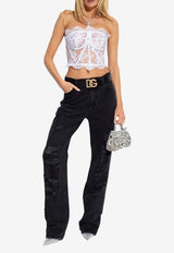 Dolce & Gabbana Halterneck Lace Corset Top White F72X4T HLMQJ-W0800
