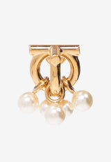 Ferragamo Gancini Pearl Earrings Gold 760529 OR 3D GRAPE 751028-ORO CHIARO PER BIANCHE
