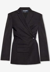 Jacquemus Tibau Double-Breasted Blazer Black 231JA022 1333-990