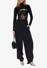 Dolce & Gabbana Sheer Floral Lace Corset Top Black F72X4T HLMQJ-N0000