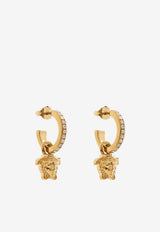 Versace Medusa Head Crystal Hoop Earrings Gold DG2I135 1A00621-4J090