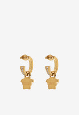 Versace Medusa Head Crystal Hoop Earrings Gold DG2I135 1A00621-4J090
